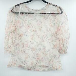 Kontrol Floral See Thru Blouse M Floral Pastel
